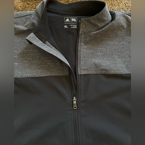 Adidas Golf Men’s Lightweight Full Zip Jacket Black/Gray w/Legends Logo; Size XL - Picture 1 of 10